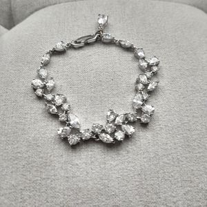Faux diamond silver bracelet